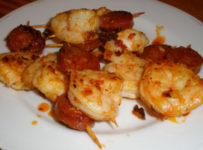 Brochettes de crevettes chorizo