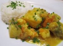 Curry de lotte au lait de coco : recette d’Asie