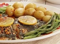 Turbot rôti au four aux herbes aromatiques